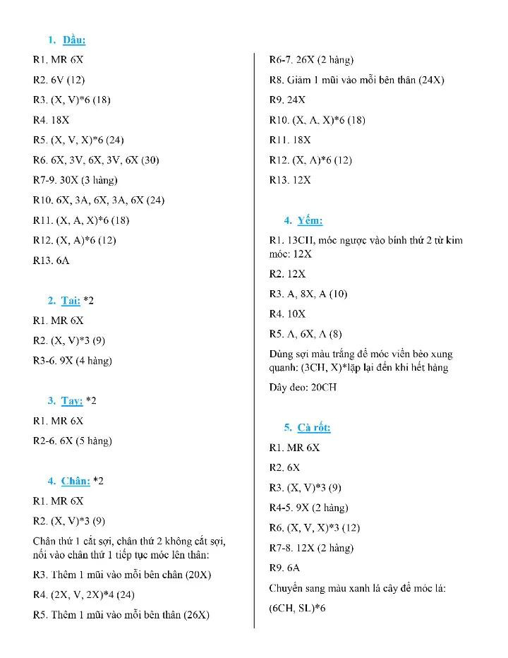 Hướng dẫn móc len Thỏ Mini cầm cà rốt dễ thương