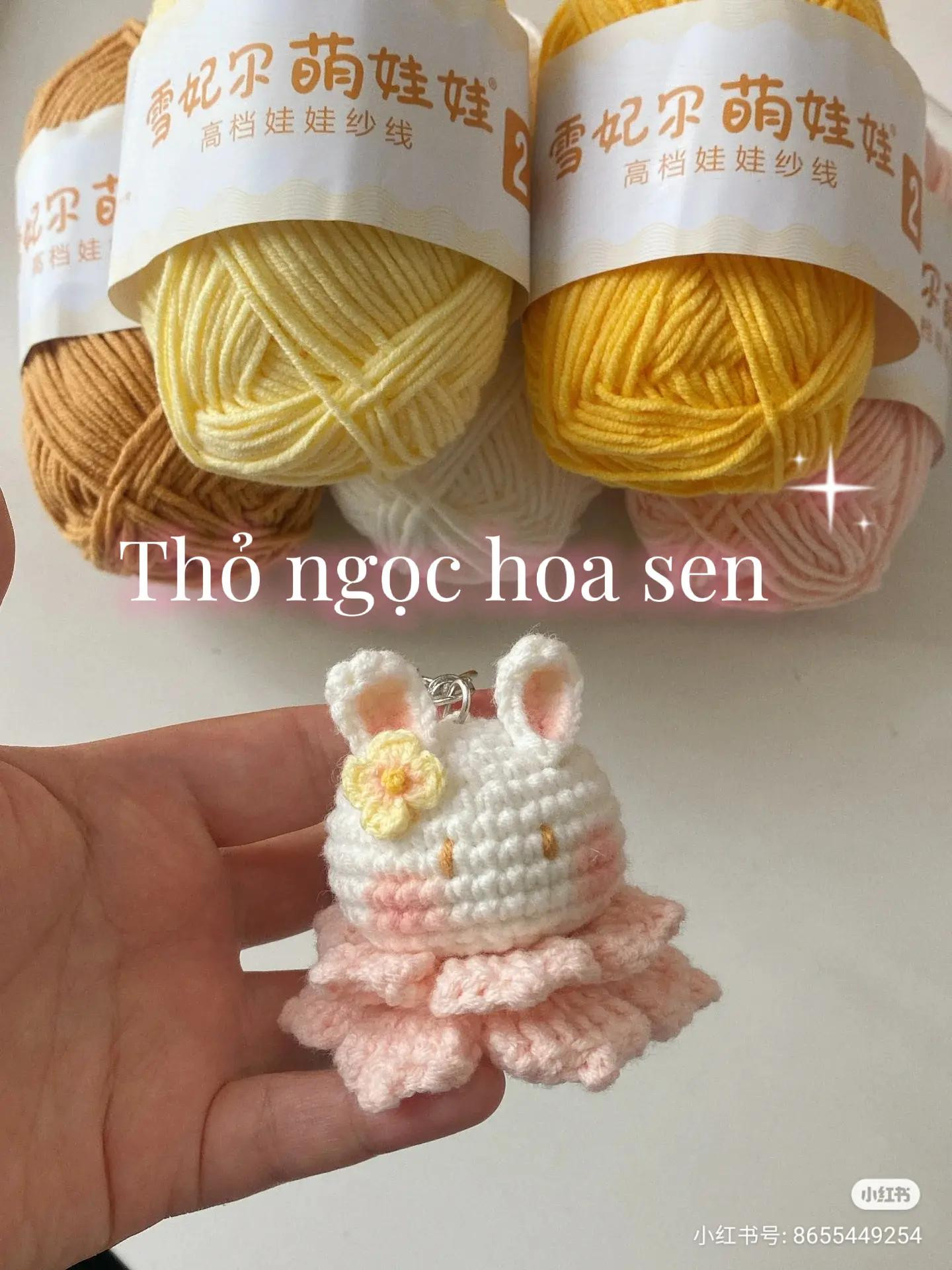 Hướng dẫn móc len Thỏ ngọc hoa sen dễ thương