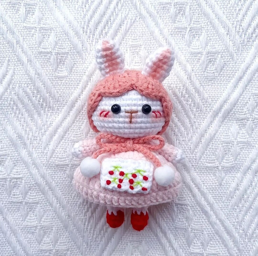 Hướng dẫn móc len Thỏ Phục vụ màu hồng trắng dễ thương