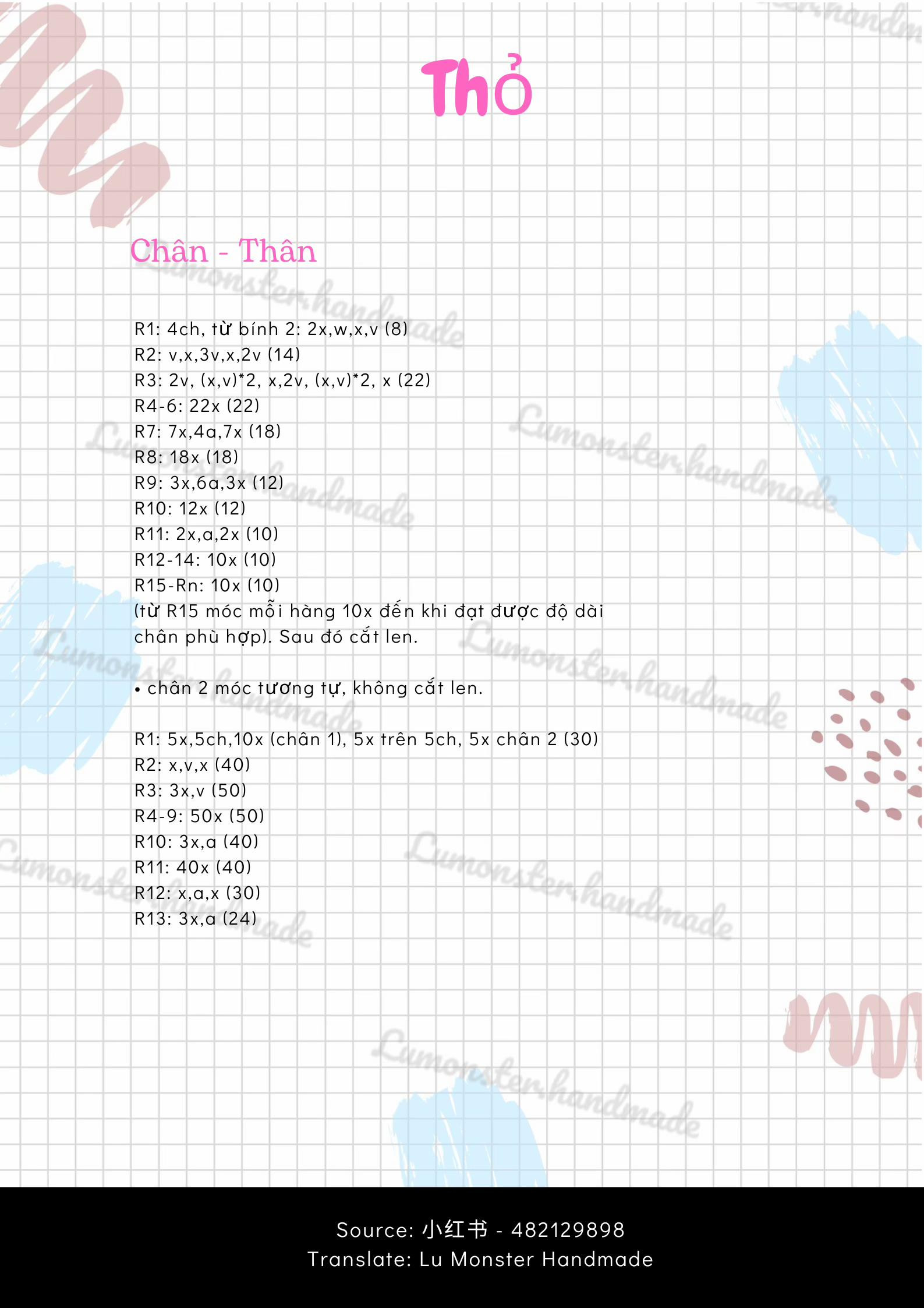Hướng dẫn móc len Thỏ trắng tím NO.1