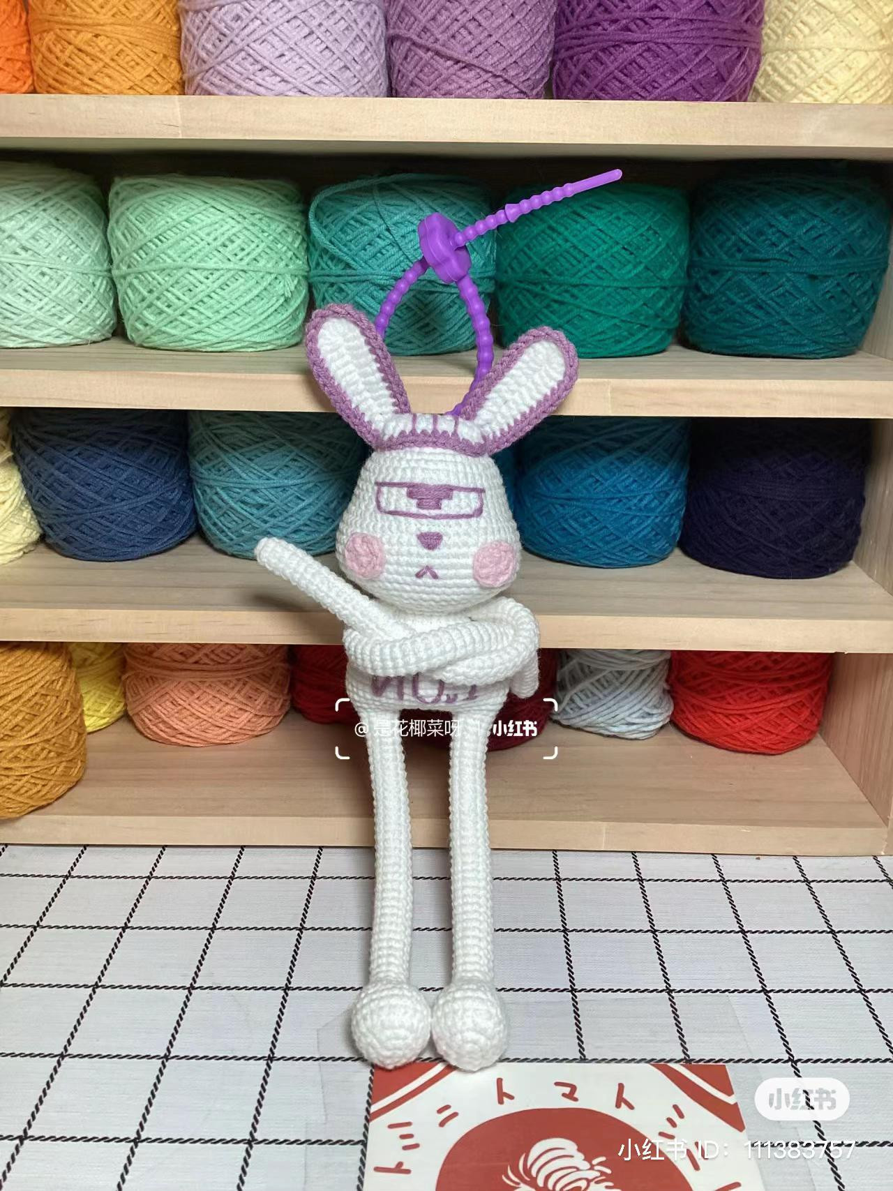 Hướng dẫn móc len Thỏ trắng tím NO.1