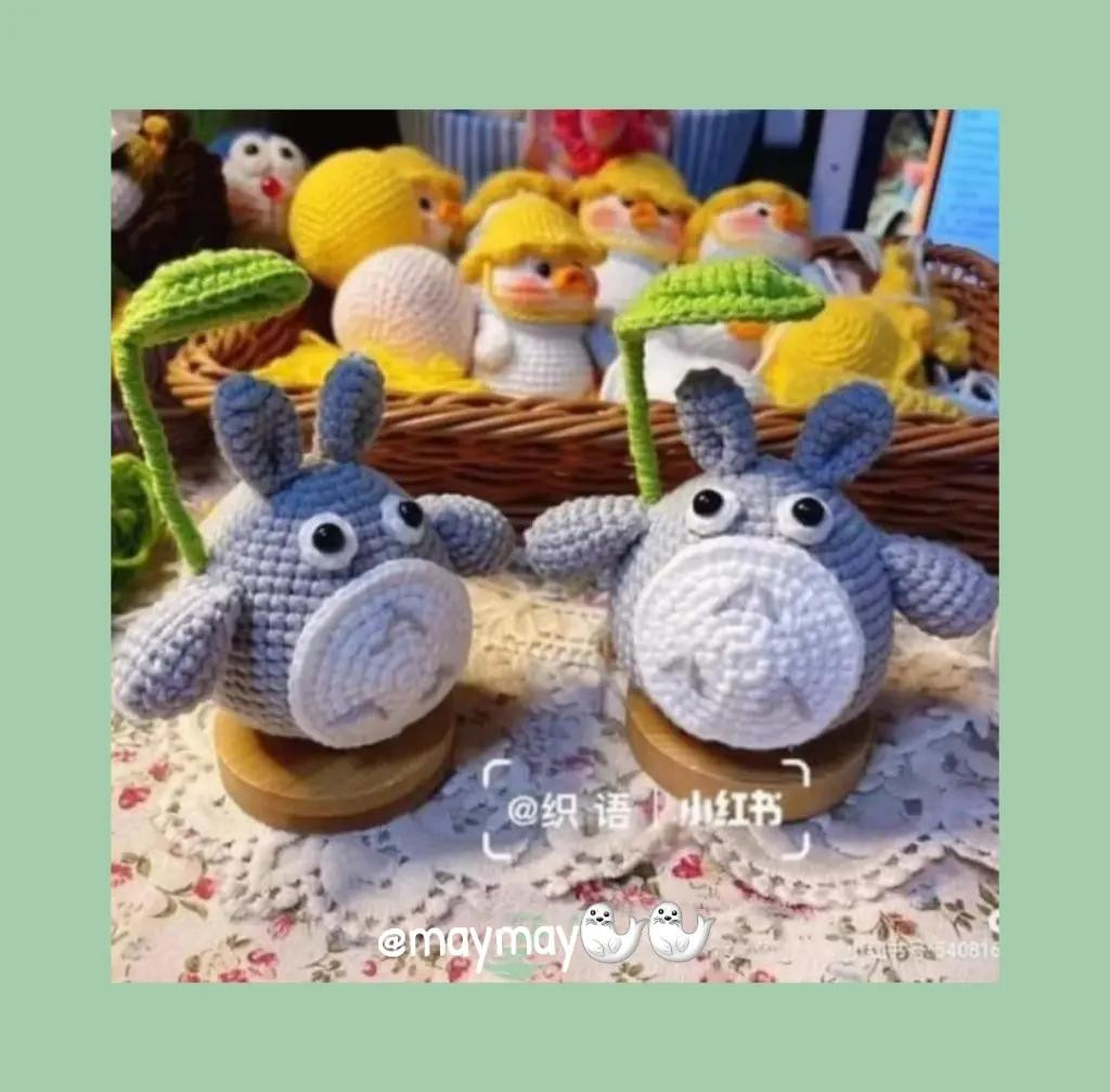 Hướng dẫn móc len Totoro dễ thương màu xanh xám
