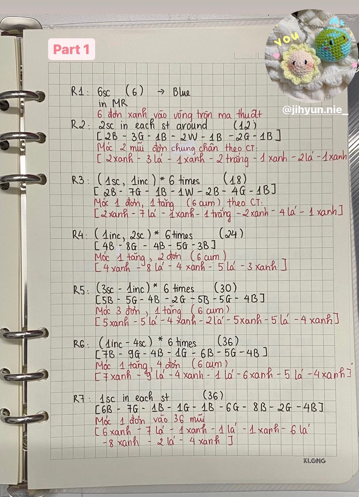 Hướng dẫn móc len Trái đất dễ thương