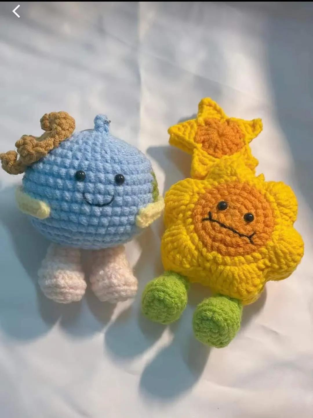 Hướng dẫn móc len Trái Đất và Mặt Trời dễ thương