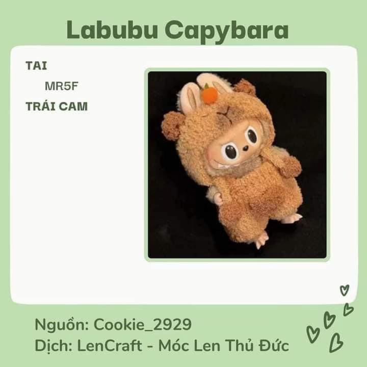 Hướng dẫn móc len trang phục cho búp bê Labubu: Mũ, quần và túi