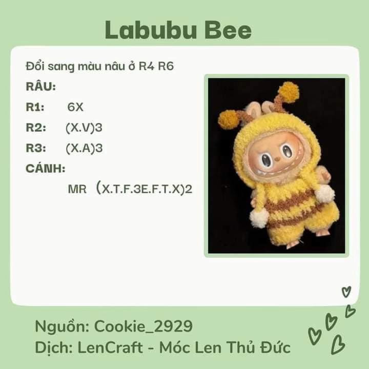 Hướng dẫn móc len trang phục cho búp bê Labubu: Mũ, quần và túi