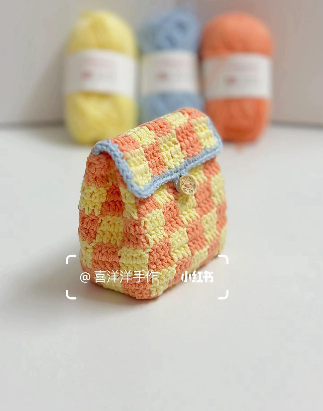 Hướng dẫn móc len túi caro nhỏ xinh nhiều màu sắc