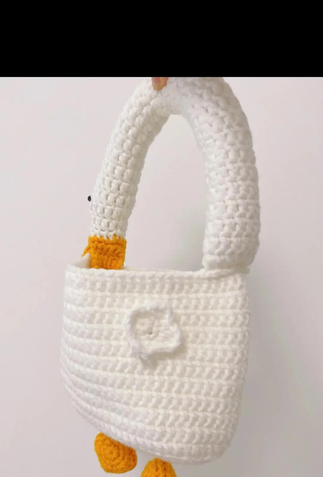 Hướng dẫn móc len túi con gỗng lớn màu trắng