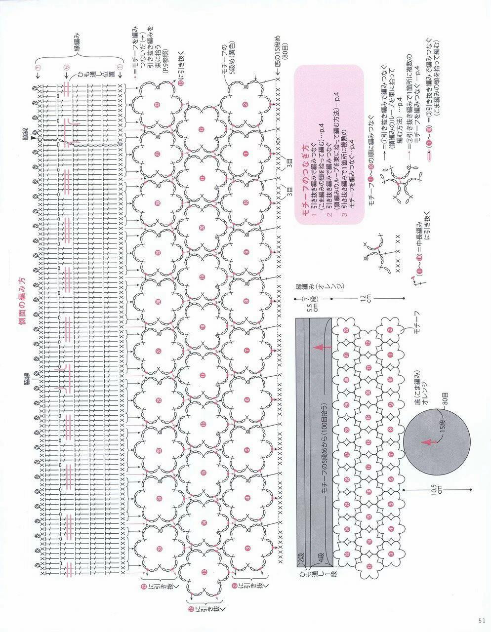 Hướng dẫn móc len túi dây rút hoa màu cam