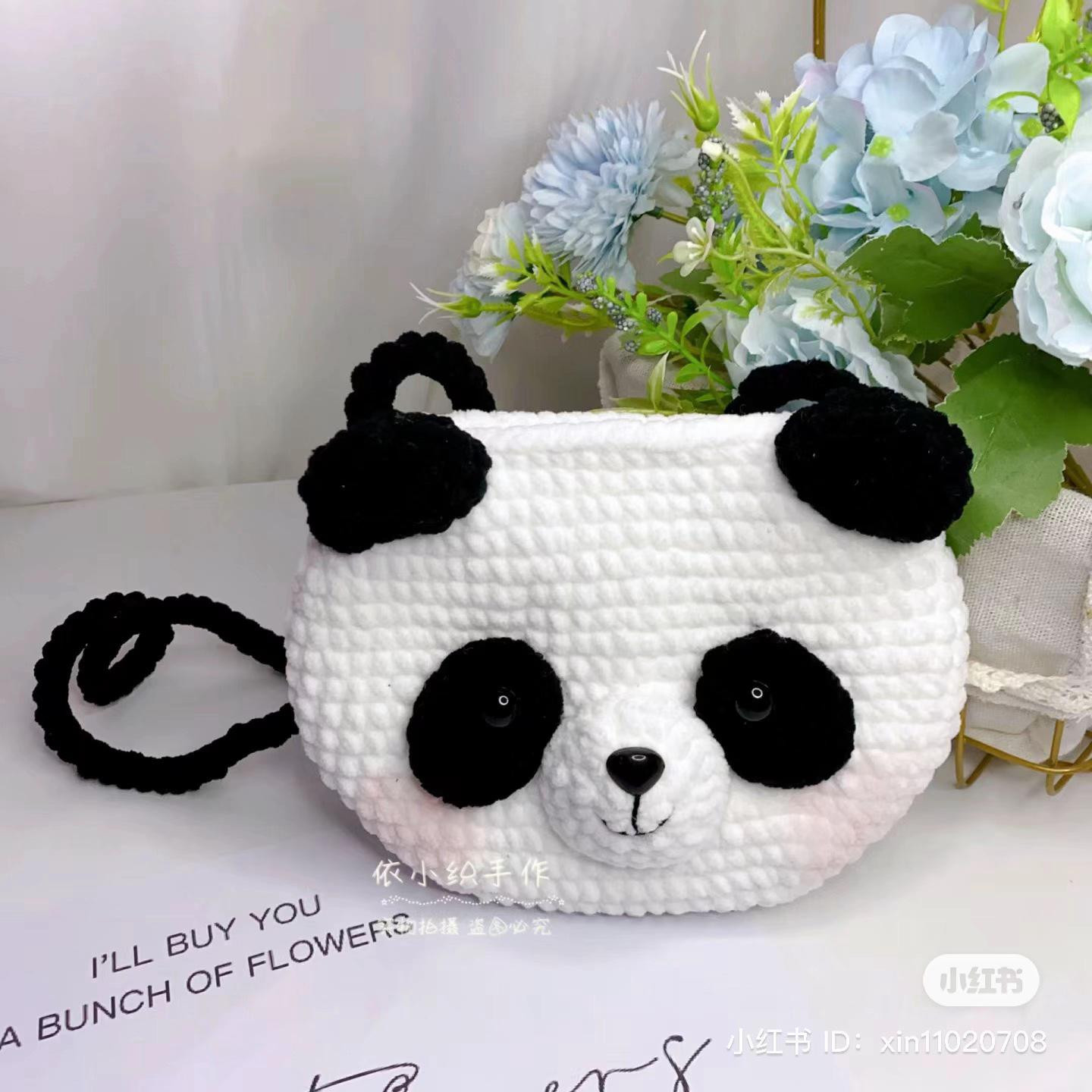 Hướng dẫn móc len Túi đeo hình Gấu Panda