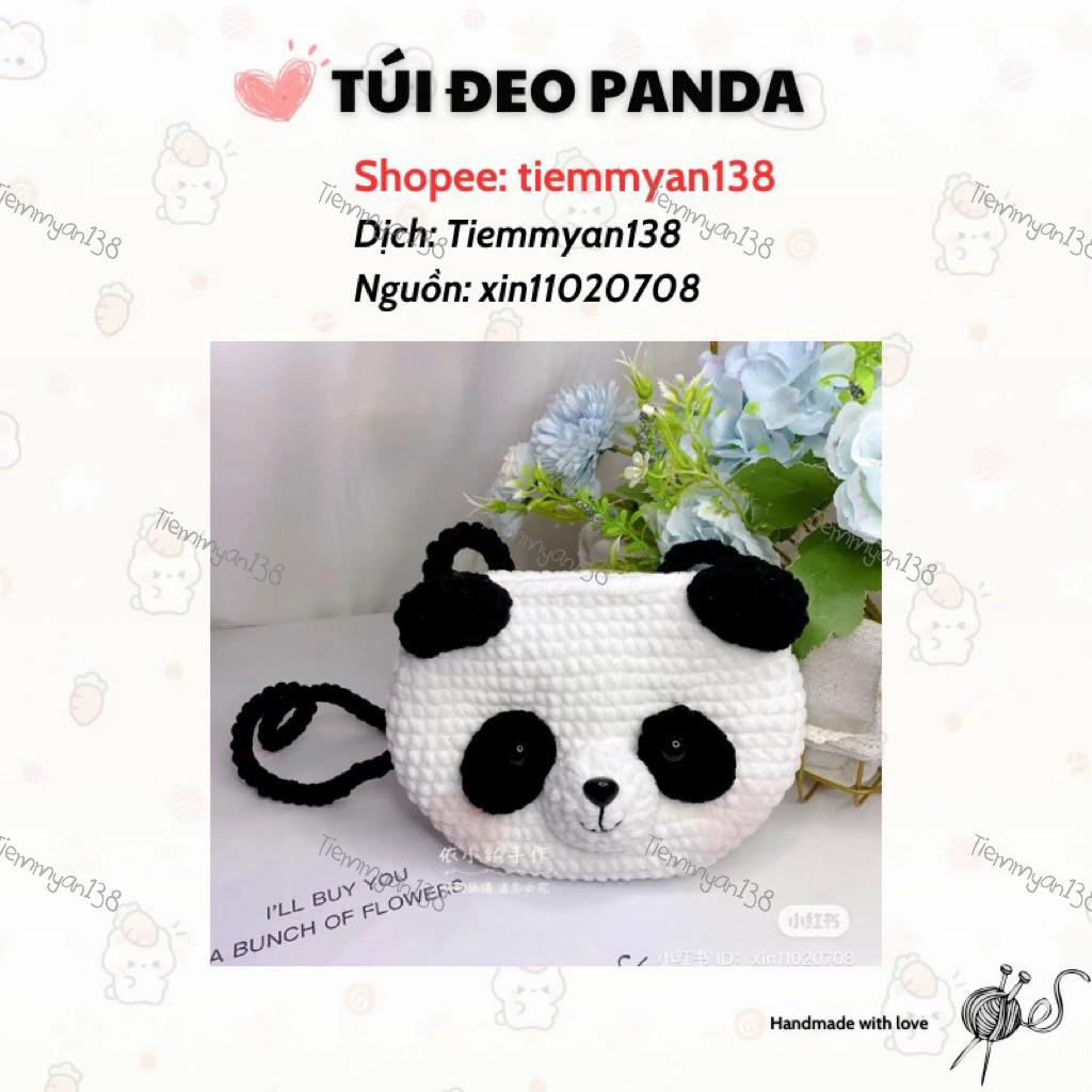 Hướng dẫn móc len Túi đeo hình Gấu Panda