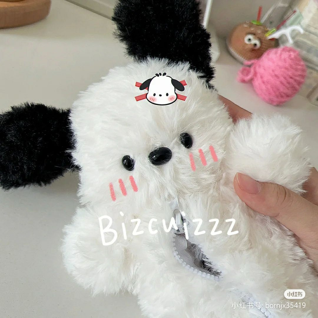 Hướng dẫn móc len túi đựng bút hình bé cún trắng đen dễ thương