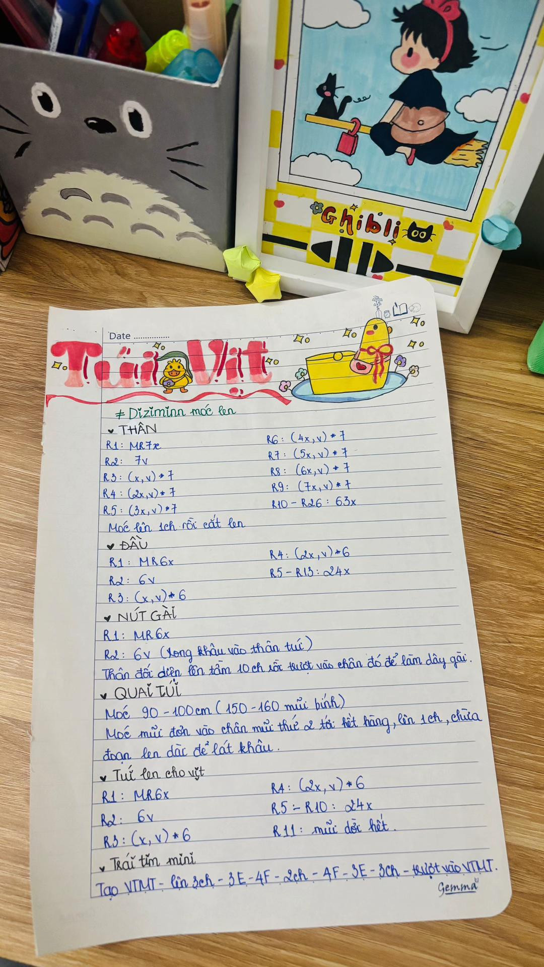 Hướng dẫn móc len túi vịt vàng, trắng, hồng