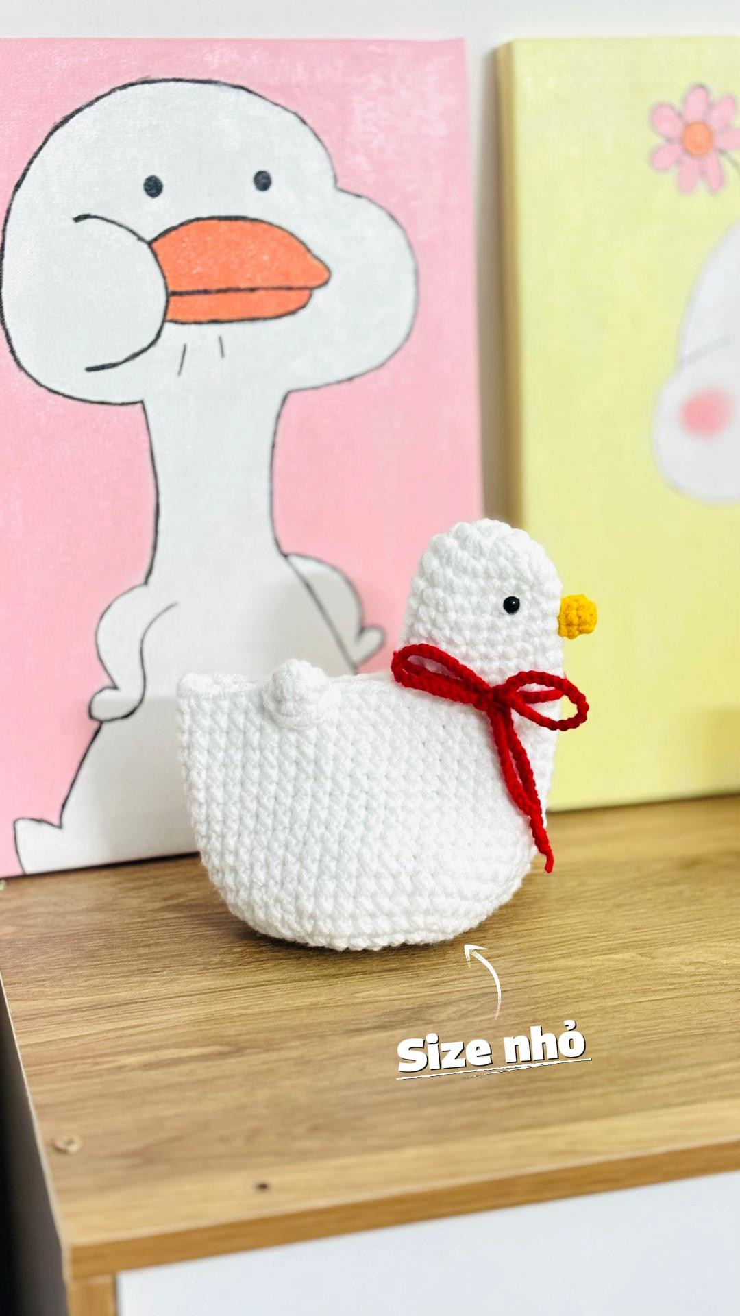 Hướng dẫn móc len túi vịt vàng, trắng, hồng
