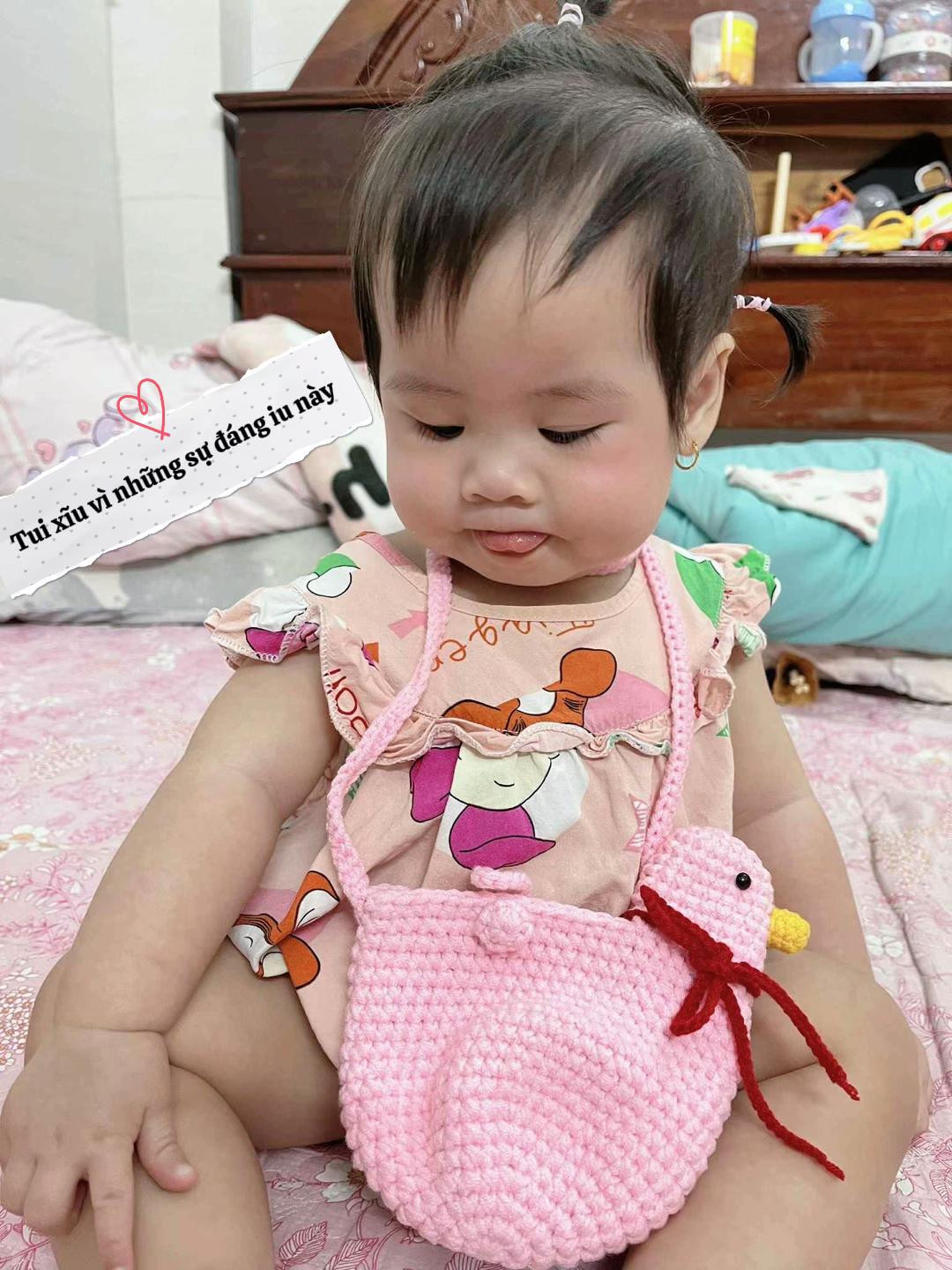 Hướng dẫn móc len túi vịt vàng, trắng, hồng