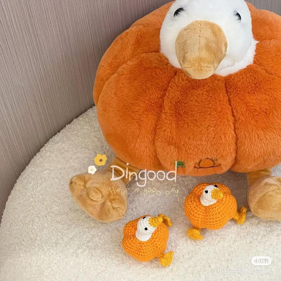 Hướng dẫn móc len Vịt Bí Ngô dễ thương, chart chi tiết từng hàng