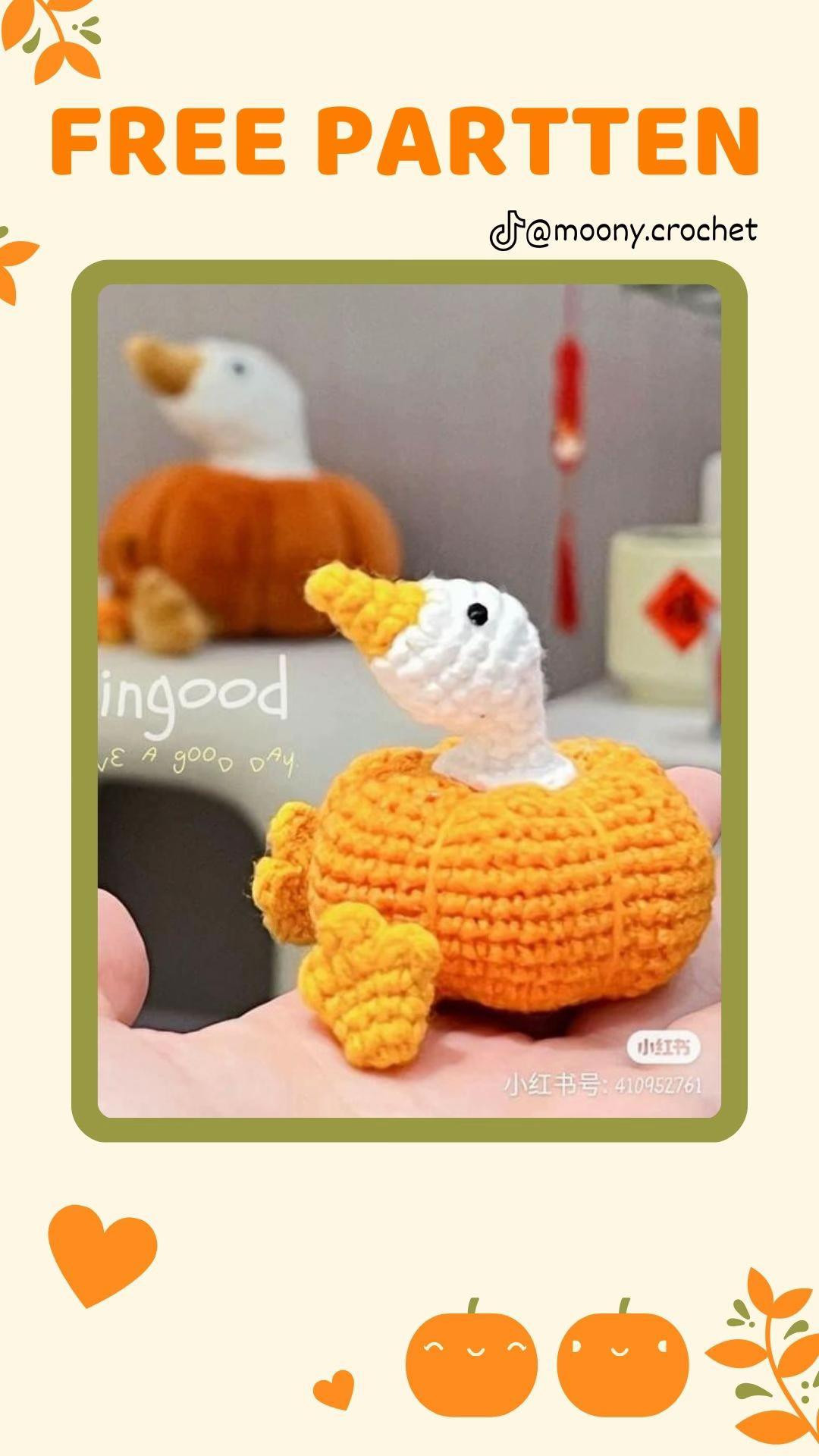 Hướng dẫn móc len Vịt Bí Ngô dễ thương, chart chi tiết từng hàng