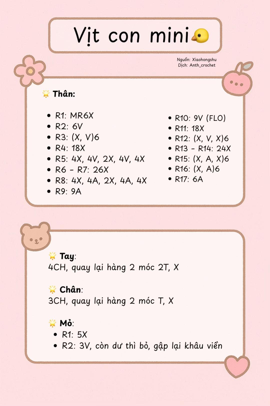 Hướng dẫn móc len vịt con mini dễ thương