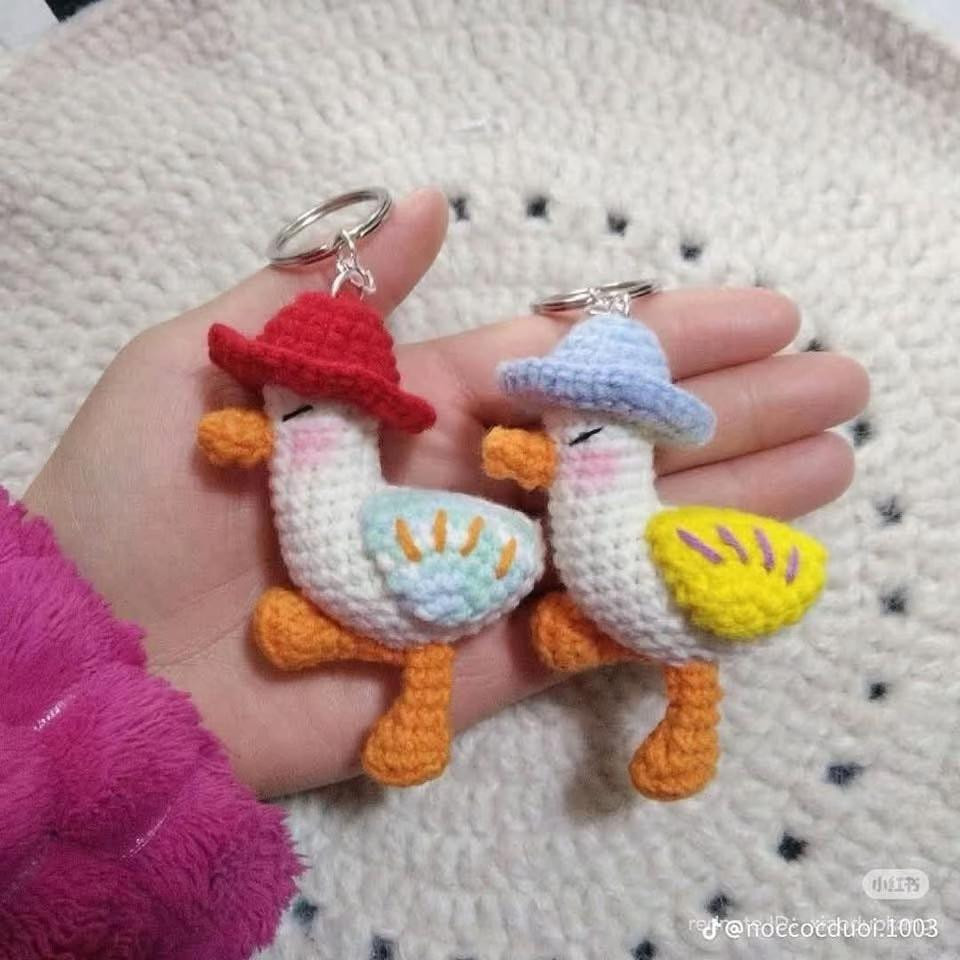 Hướng dẫn móc len vịt dễ thương đeo chìa khóa