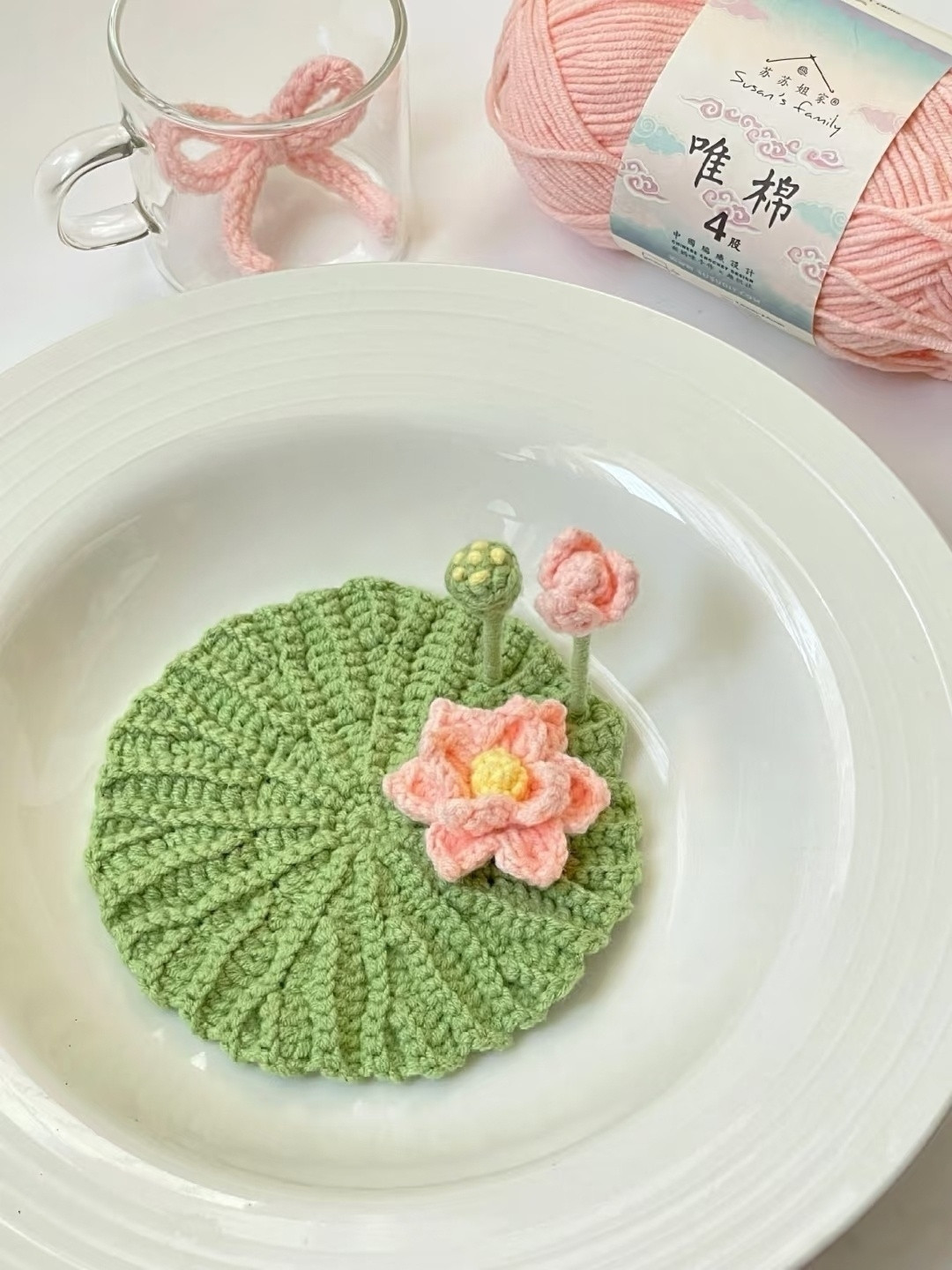 Hướng dẫn móc lót ly hoa sen dễ thương