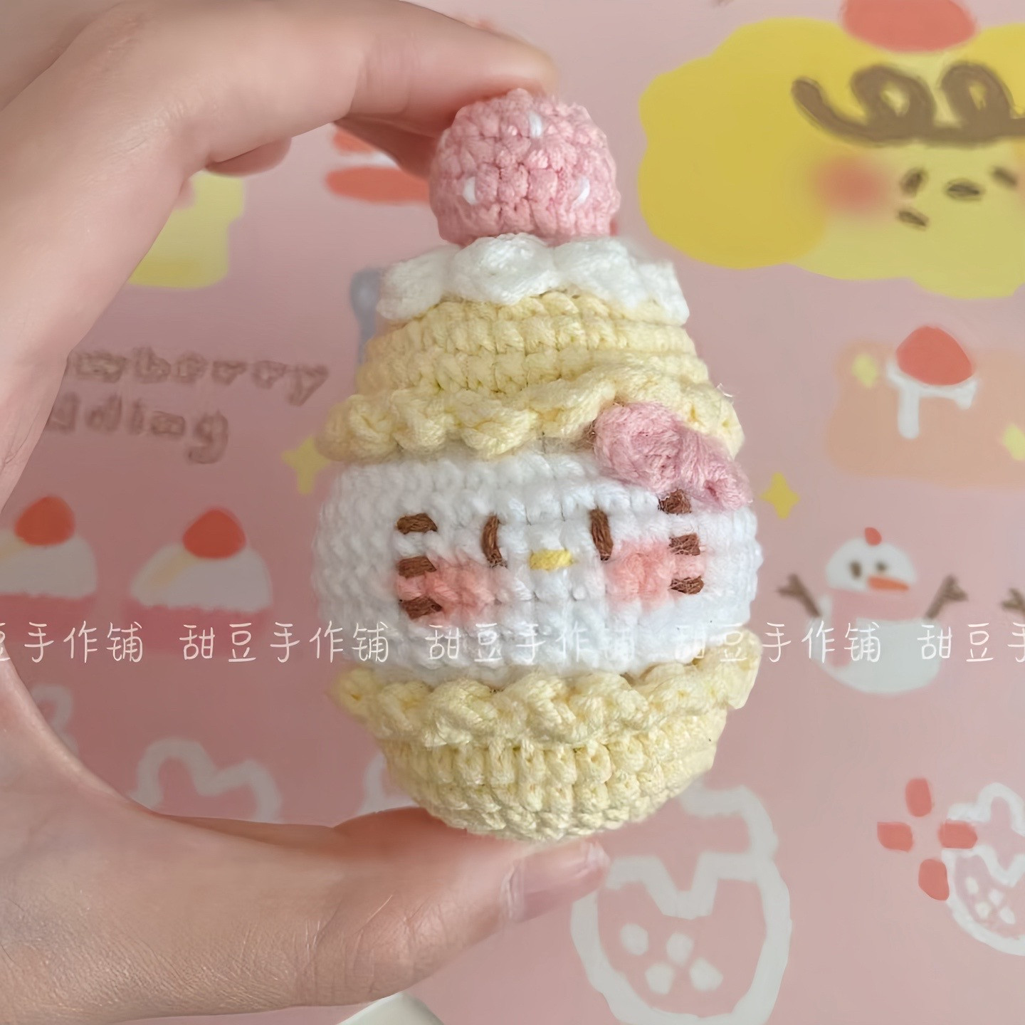 Hướng dẫn móc Macaron Kitty dễ thương, màu hồng và vàng