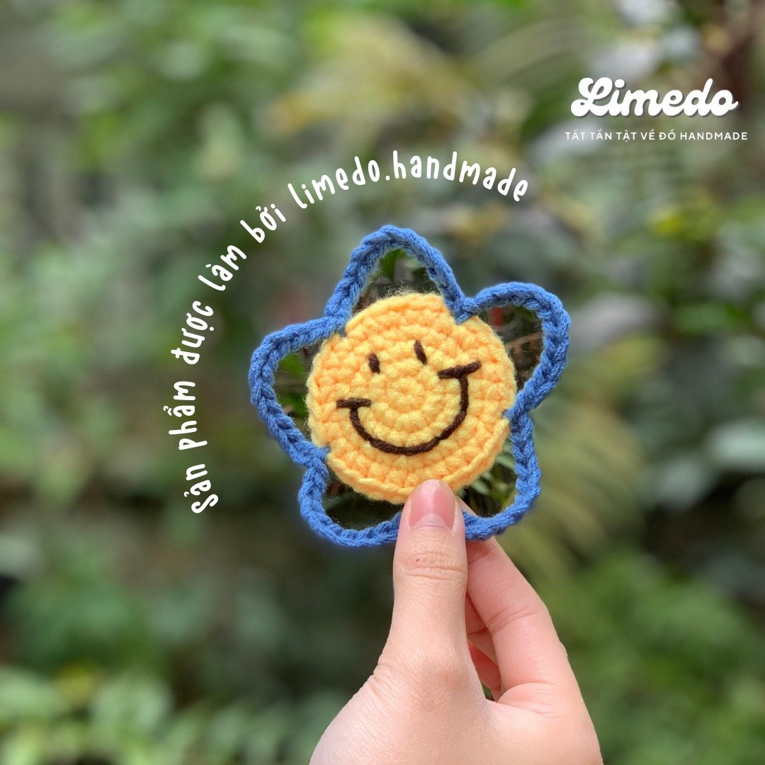 Hướng dẫn móc mặt cười hình ngôi sao màu vàng xanh