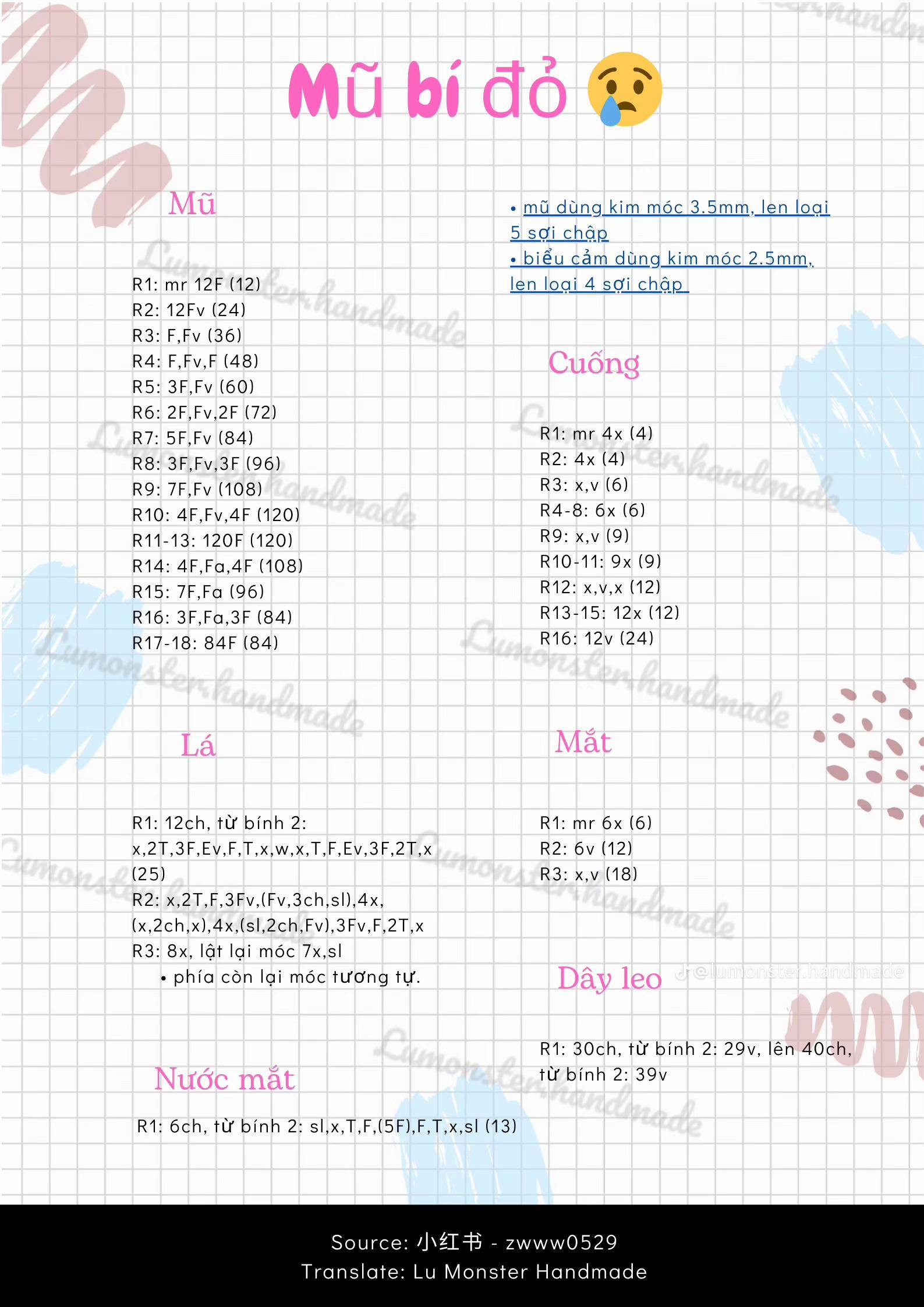 Hướng dẫn móc mũ bí đỏ biểu cảm dễ thương