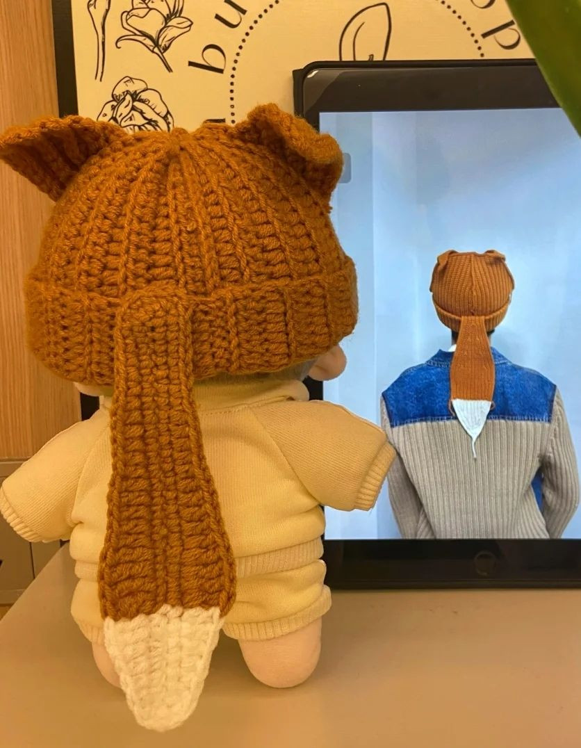 Hướng dẫn móc mũ cáo màu nâu cho búp bê