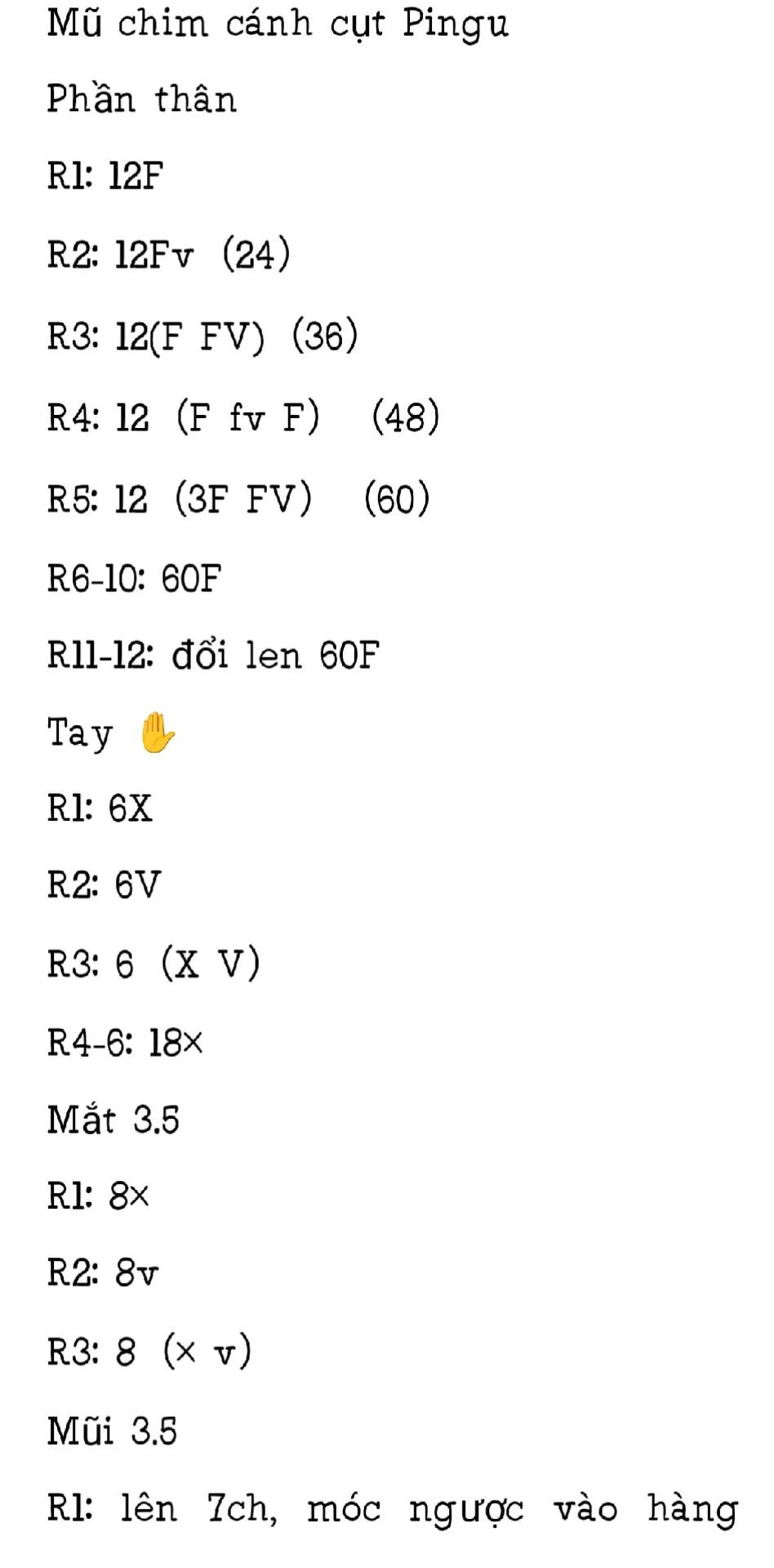 Hướng dẫn móc mũ chim cánh cụt Pingu bằng len lông thỏ và len xù