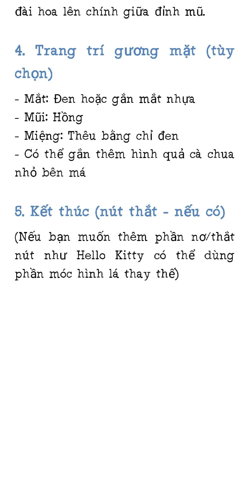 Hướng dẫn móc mũ con mèo cà chua màu đỏ