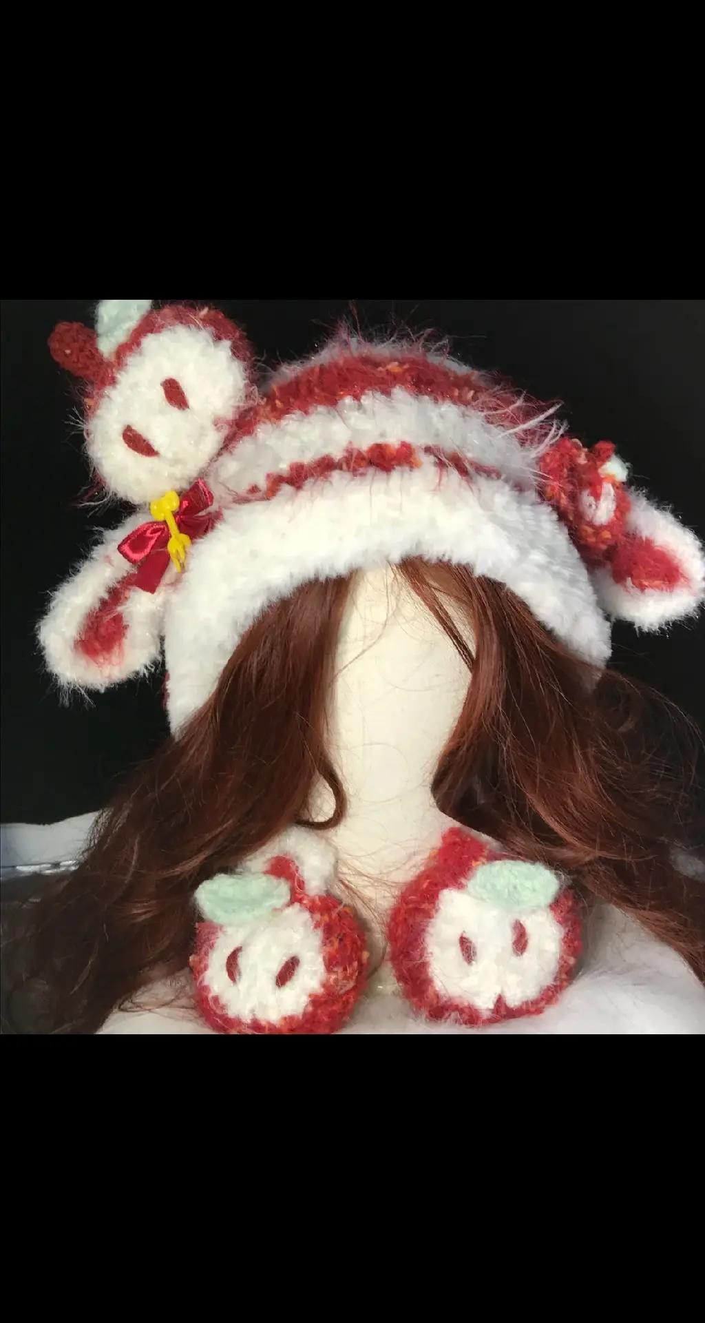 Hướng dẫn móc mũ cừu Giáng Sinh len bông mềm