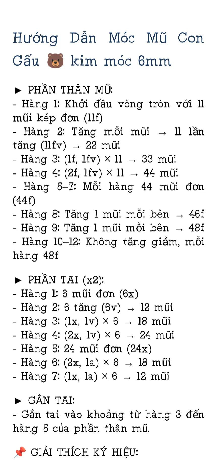 Hướng dẫn móc mũ gấu Lotso màu hồng