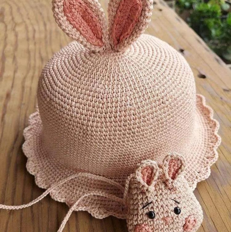 Hướng dẫn móc mũ len cho bé hình dưa chuột và thỏ dễ thương