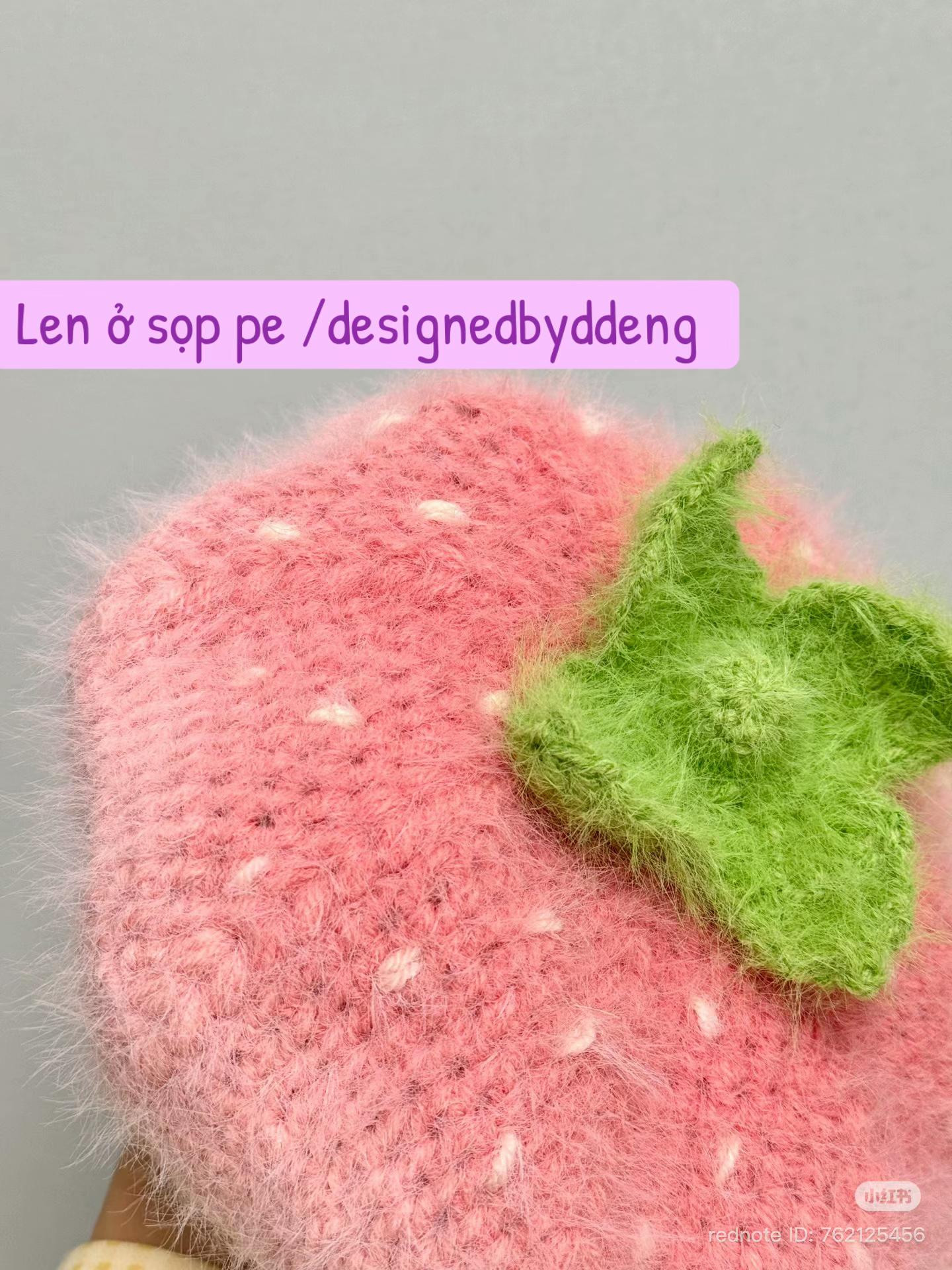 Hướng dẫn móc mũ len lông vũ hình trái dâu tây dễ thương