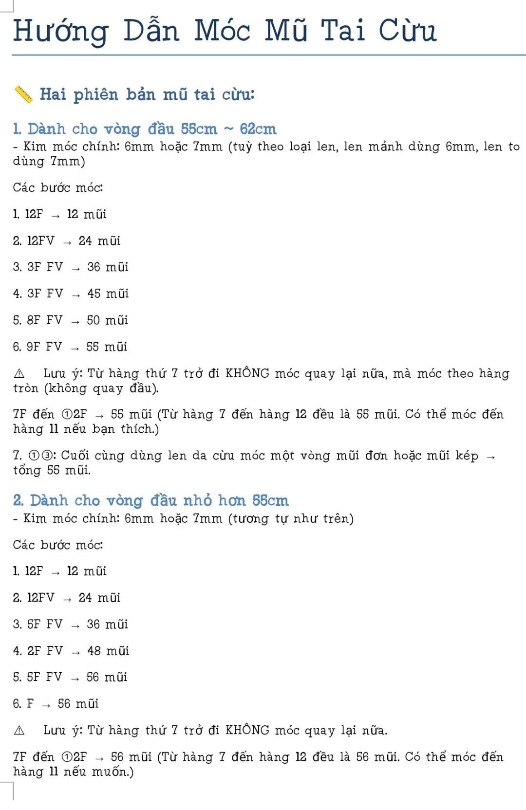 Hướng dẫn móc mũ tai cừu len da cừu màu pastel