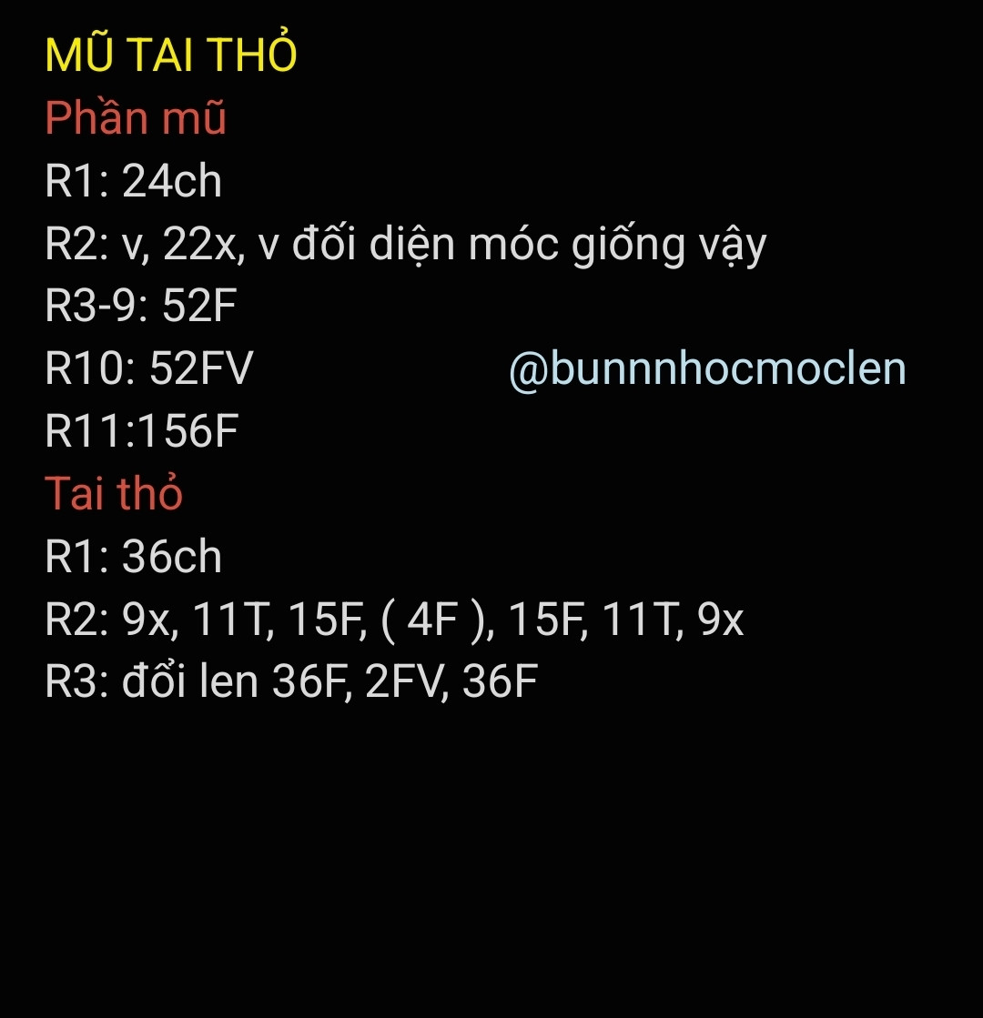 Hướng dẫn móc mũ tai thỏ len xù màu đen