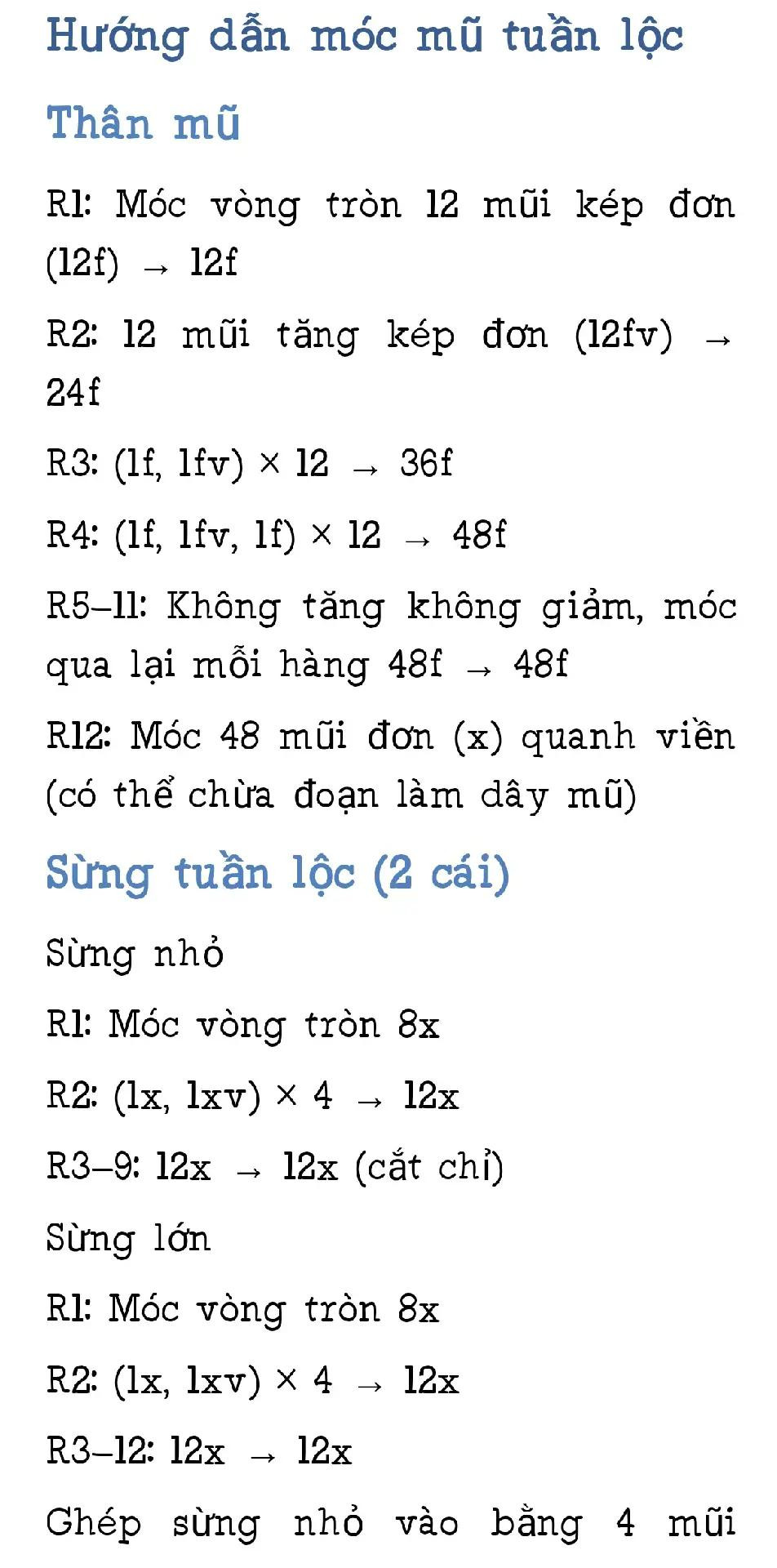 Hướng dẫn móc mũ tuần lộc màu vàng lông xù
