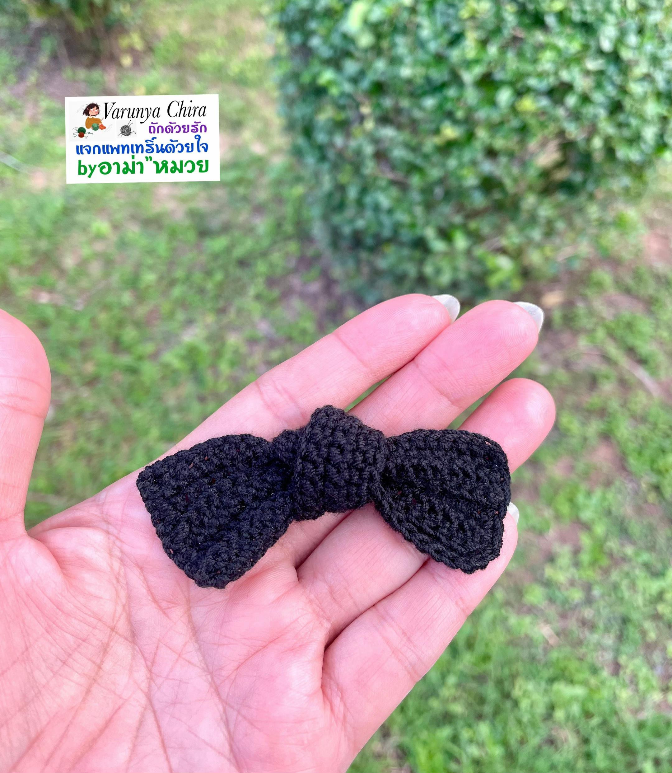 Hướng dẫn móc nơ cổ bướm màu đen