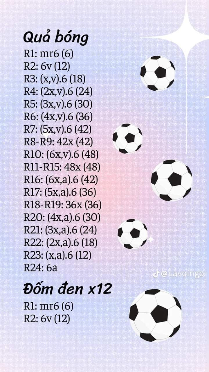 Hướng dẫn móc quả bóng đá và đốm đen