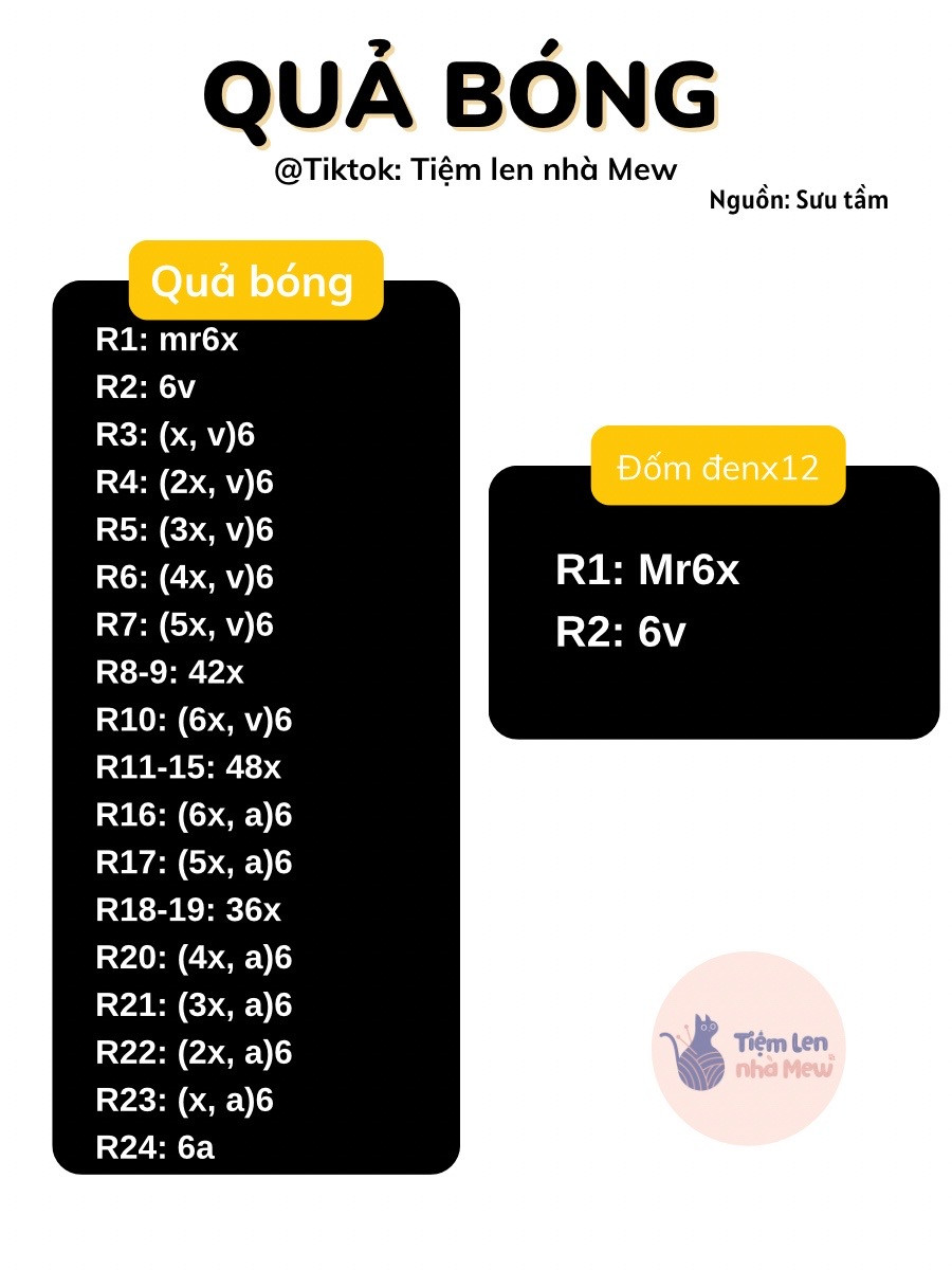 Hướng dẫn móc quả bóng đá và mấu đen