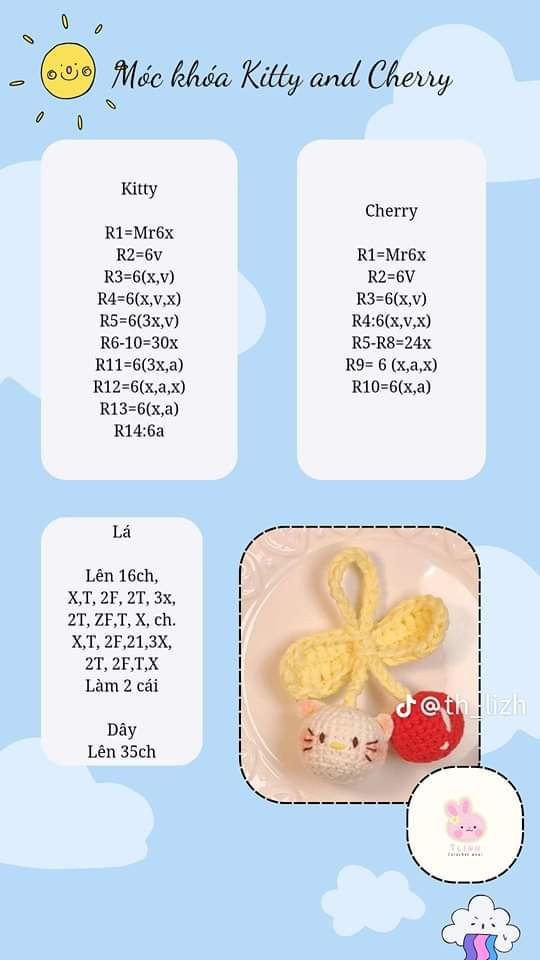 Hướng dẫn móc quả cà tím mini và dâu tây Tsum Tsum dễ thương