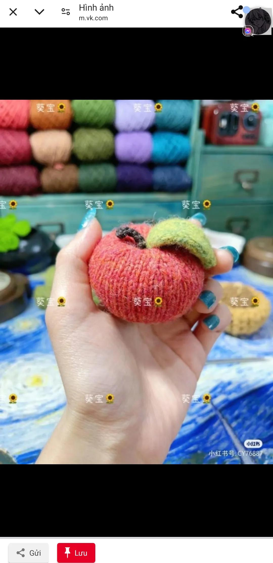 Hướng dẫn móc quả táo đơn giản bằng tay viết