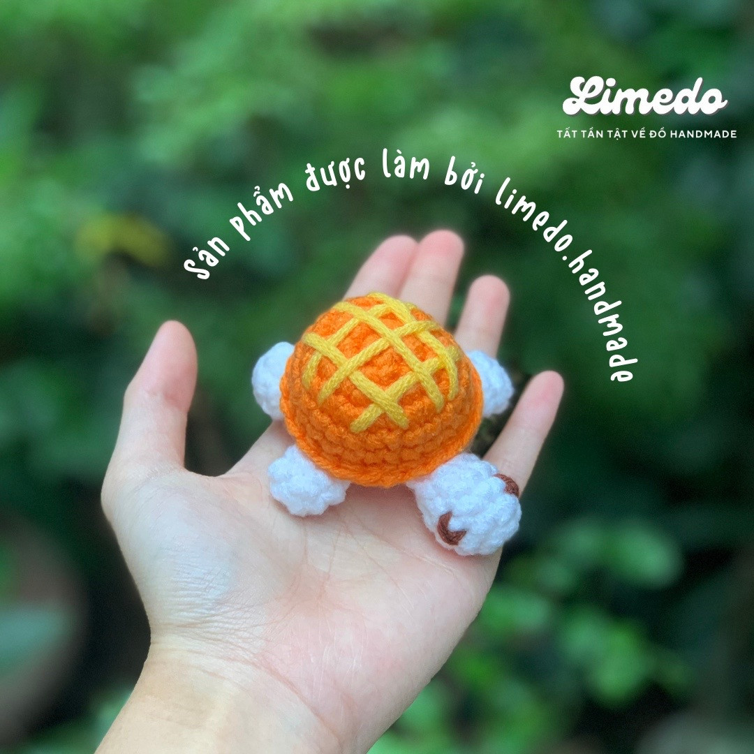 Hướng dẫn móc rùa nhỏ màu cam và trắng, chart chi tiết từng hàng