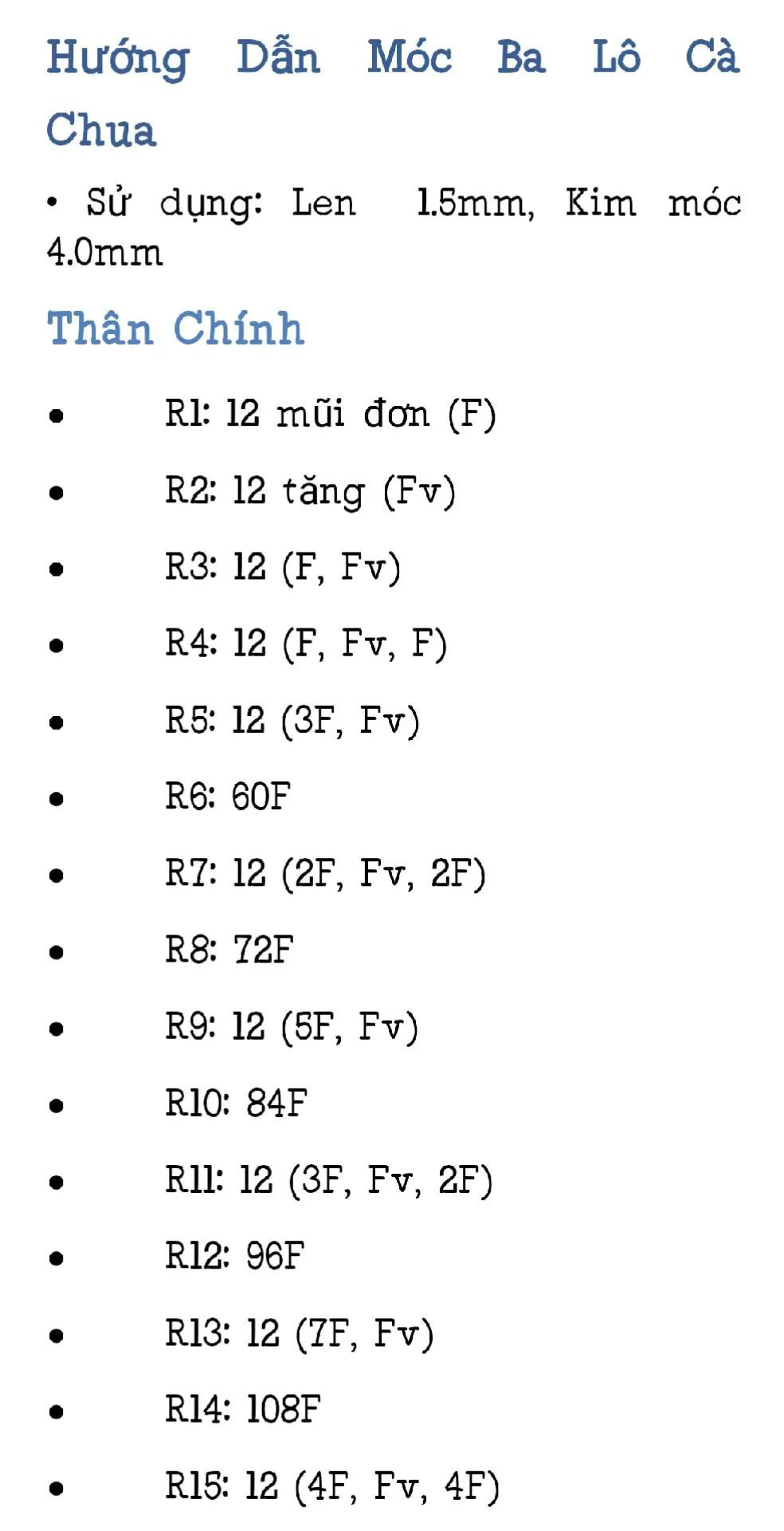Hướng dẫn móc túi Ba lô Cà chua màu đỏ