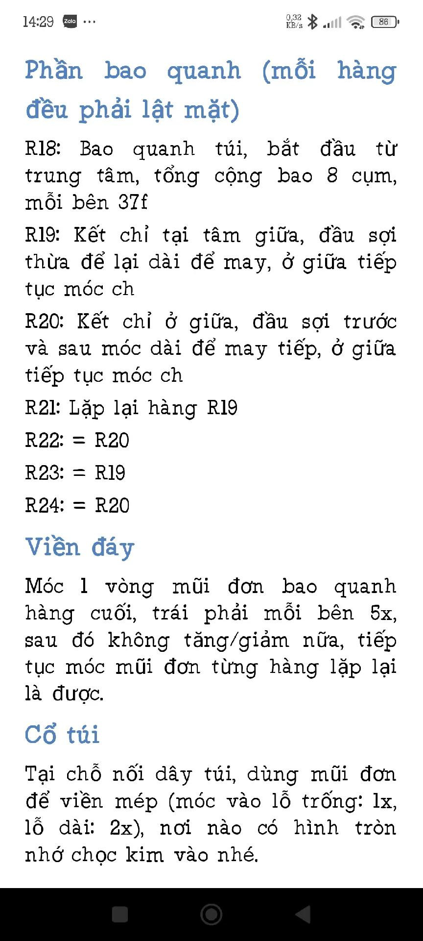 Hướng dẫn móc túi Ballet màu xanh lông vũ đính nơ