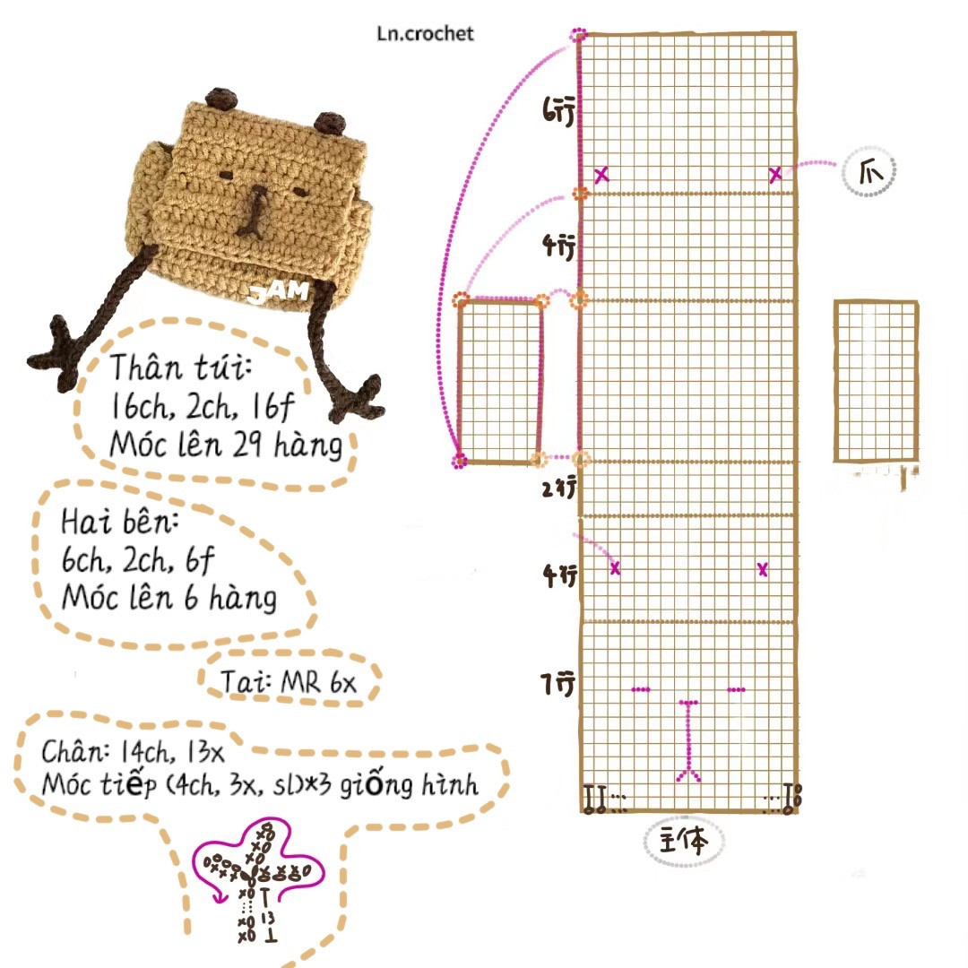 Hướng dẫn móc túi đựng airpod Capybara dễ thương