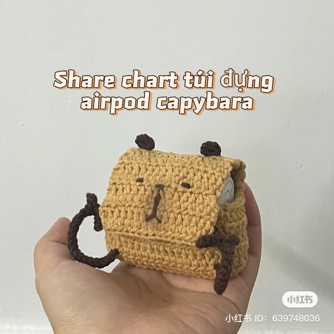 Hướng dẫn móc túi đựng airpod Capybara dễ thương