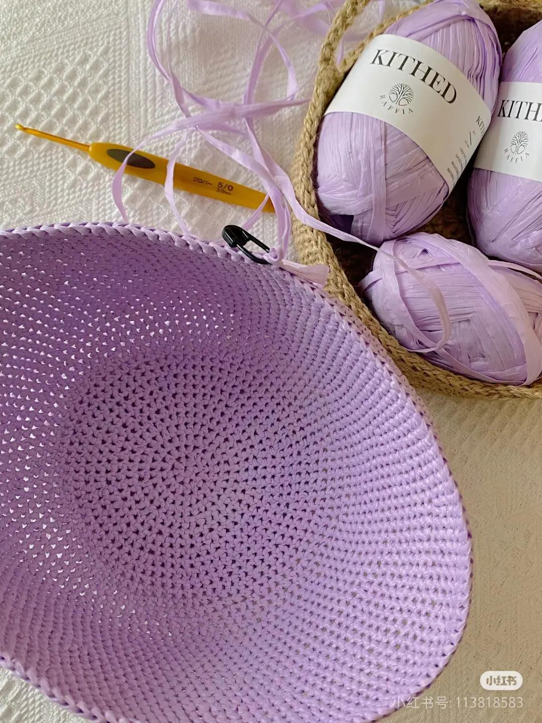 Hướng dẫn móc túi len hoa tím màu pastel