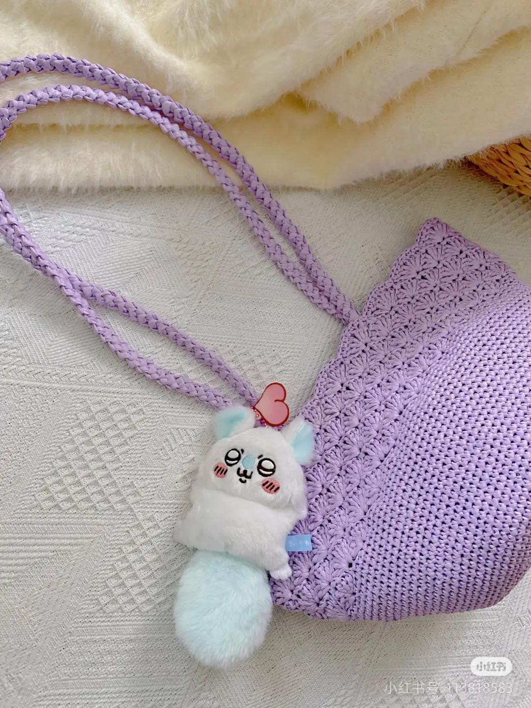 Hướng dẫn móc túi len hoa tím màu pastel