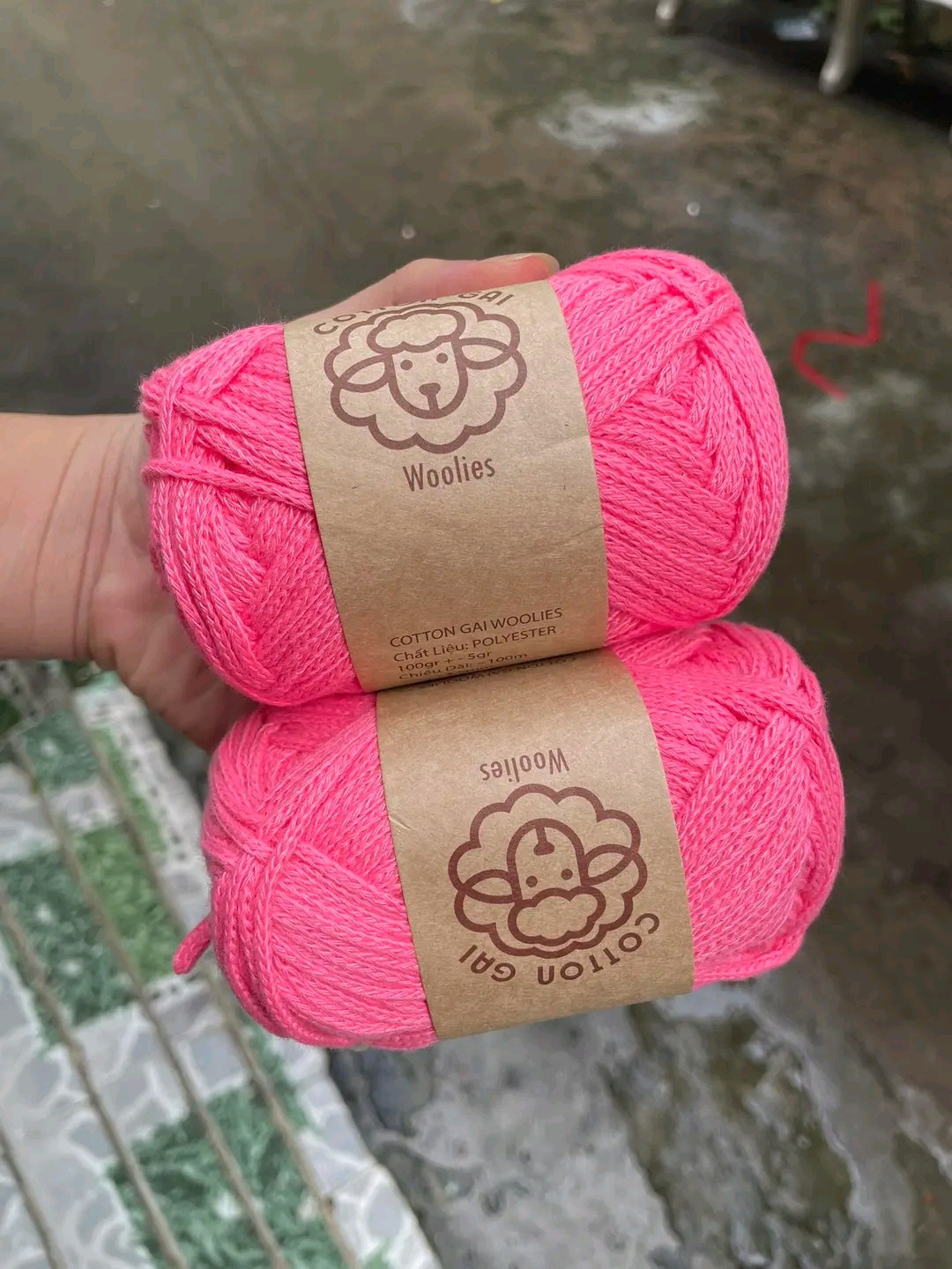 Hướng dẫn móc túi lưới bánh quế hồng với hoa puff